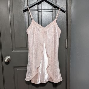 Morgan Taylor Pale Pink Lace Overlay Lingerie Slip Dress